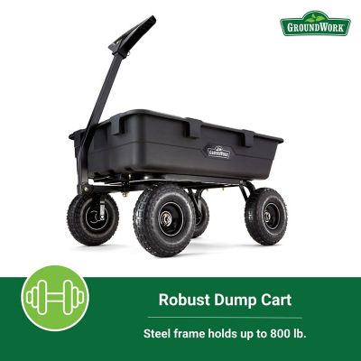 Image showing  5 cu. ft. 800 lb. Capacity Towable Poly Dump Cart