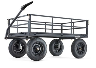 GroundWork 12 cu. ft. 1,400 lb. Capacity Heavy-Duty Steel Utility Cart