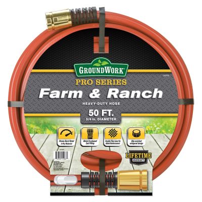 GroundWork 3/4 in. x 50 ft. Pro Series Heavy-Duty Farm and Ranch Hose
