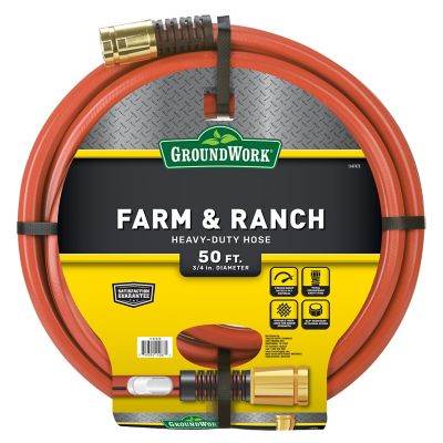 GroundWork 3/4 in. x 50 ft. Pro Series Farm and Ranch Heavy-Duty Hose