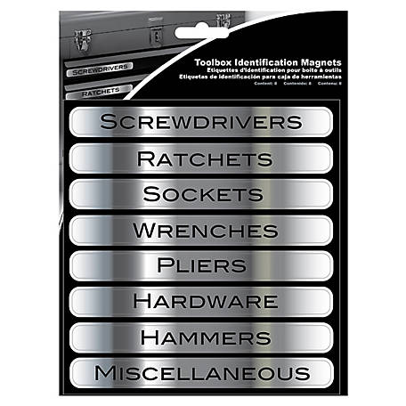 Details about   CHROMA Identification Removable Magnetic Labels Kit For Metal Toolboxes Cabinets 