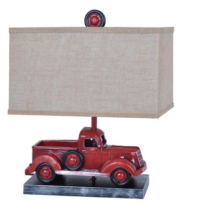 Crestview Collection 20 In. H Well Traveled Farmhouse Table Lamps, Red Truck Design