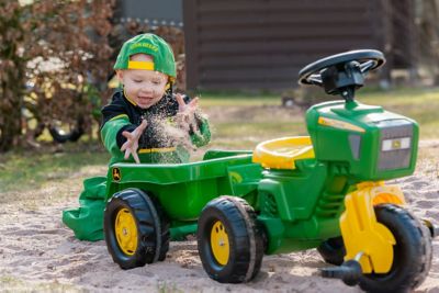 John Deere Pedal Vehicle Tricycle 3 Wheel Tractor Ride On with Removable Trailer 