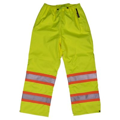 Tough Duck Men's Relaxed Fit Mid-Rise Hi-Vis Rain Pants