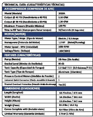 Image showing 6 th California Air Tools 1 HP 2 gal. Ultra Quiet and Oil-Free Aluminum Tank Air Compressor
