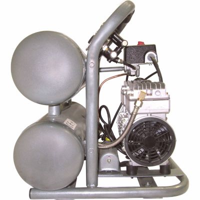 Image showing 1 th California Air Tools 1 HP 4.6 gal. Ultra Quiet and Oil-Free Aluminum Twin Tank Industrial Air Compressor