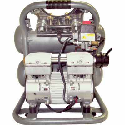 Image showing 2 th California Air Tools 1 HP 4.6 gal. Ultra Quiet and Oil-Free Aluminum Twin Tank Industrial Air Compressor