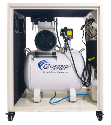 Image showing 5 th California Air Tools Ultra Quiet Oil-Free 2.0 HP 10 Gal. Steel Tank Air Compressor in Sound Proof Cabinet, CAT-10020SPC