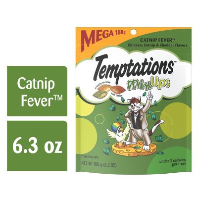 Temptations MixUps Chicken, Catnip and Cheddar Flavor Catnip Fever Crunchy and Soft Cat Treats, 6.3 oz.