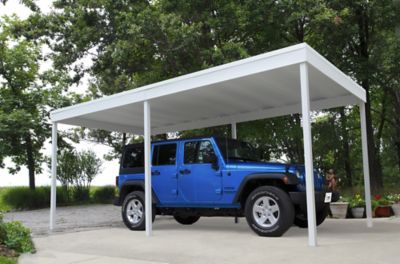Image showing 5 th Arrow 10 ft. x 20 ft. Carport and Patio Cover, Freestanding, Eggshell