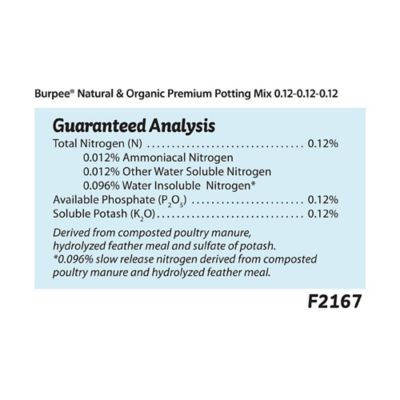 Burpee  eco friendly  Organic .12-.12-.12  Potting Soil  8 qt. 