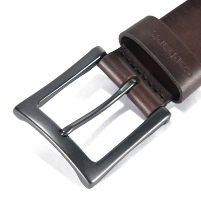 Image showing 2 th Carhartt Men's Burnished Leather Box Buckle Belt, 1.5 in., Black/Gunmetal