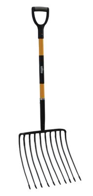 GroundWork 49 in. L Carbon Steel Pro Pitchfork, 10 Tine