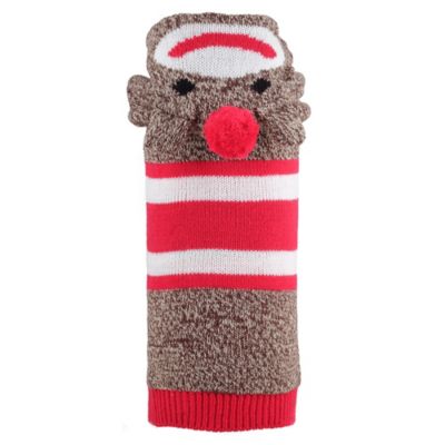 pink sock monkey dog toy