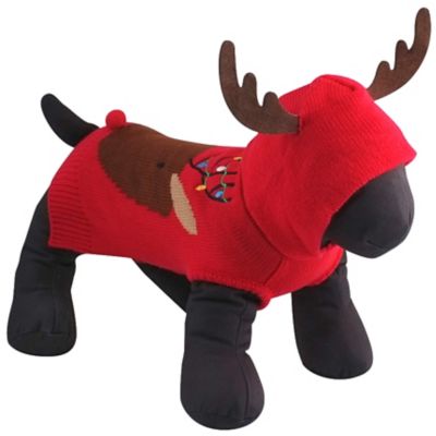 Image showing 2 th Worthy Dog Rudy Reindeer Dog Sweater Hoodie