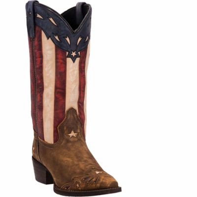 Laredo Women's Keyes Stars and Stripes Leather Cowboy Boots, 12 in.