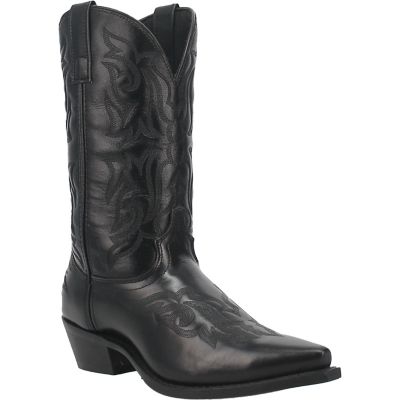 mens black leather cowboy boots