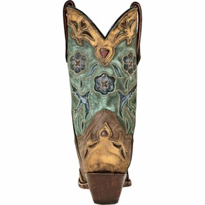 Image showing 5 th Dan Post Women's Vintage Blue Bird Western Boots