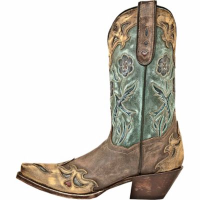 Image showing 6 th Dan Post Women's Vintage Blue Bird Western Boots