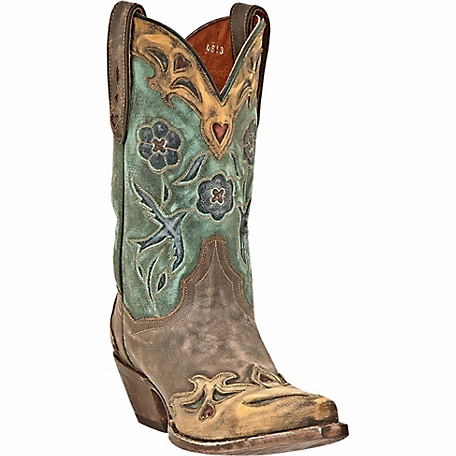 Dan Post Vintage Bluebird Women's Cowboy Boots, Sanded Chocolate, 9.5