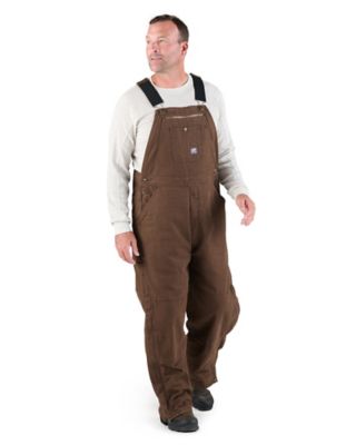 Berne Men's Insulated Washed Duck Quilt-Lined Traditional Bib Overalls