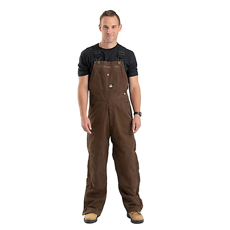 Berne Men's Insulated Washed Duck Quilt-Lined Traditional Bib Overalls