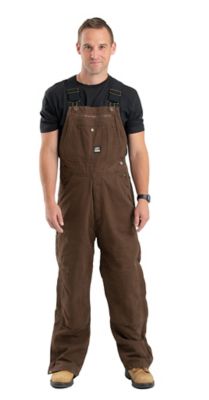 Berne Men's Washed Duck Quilt-Lined Traditional Insulated Bib Overalls