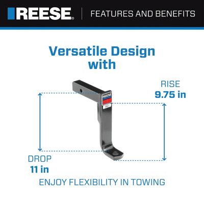 Image showing  2 in. Receiver Trailer Hitch Ball Mount, 11 Inch Drop, 5,000 lb. Capacity, Black