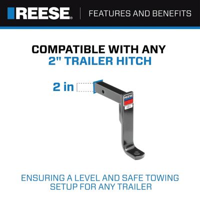 Image showing  2 in. Receiver Trailer Hitch Ball Mount, 11 Inch Drop, 5,000 lb. Capacity, Black