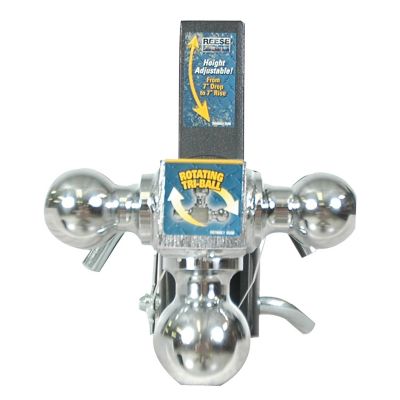 Image showing  2 in. Receiver Adjustable Trailer Hitch Ball Mount, 7 in. Drop, 10,000 lb. Capacity, Chrome