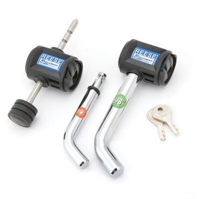Image showing  1/2 in. and 5/8 in. Pin Trailer Hitch Lock Coupler Combo Set, Fits 1-1/4 in. and 2 in. Receivers