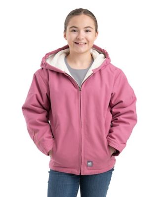 Berne Kid's Sherpa-Lined Softstone Duck Hooded Jacket