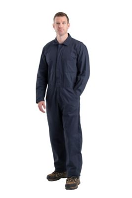 Berne Men's Long-Sleeve Cotton Twill Unlined Coveralls with Leg Zippers