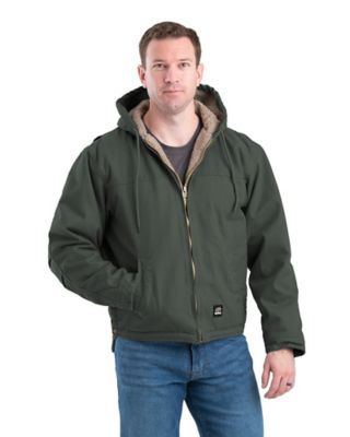 Image showing  Men's Washed Duck Sherpa-Lined Hooded Jacket