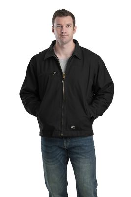 Berne Men's Washed Duck Fleece-Lined Gasoline Jacket, 100% Cotton Duck ...