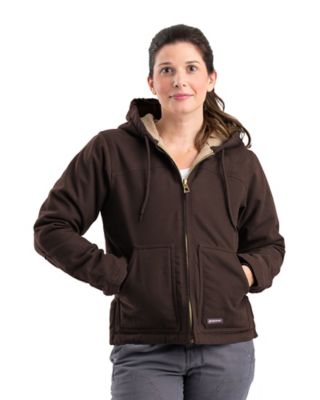 Berne Women's Sherpa Lined Softstone Duck Hooded Jacket