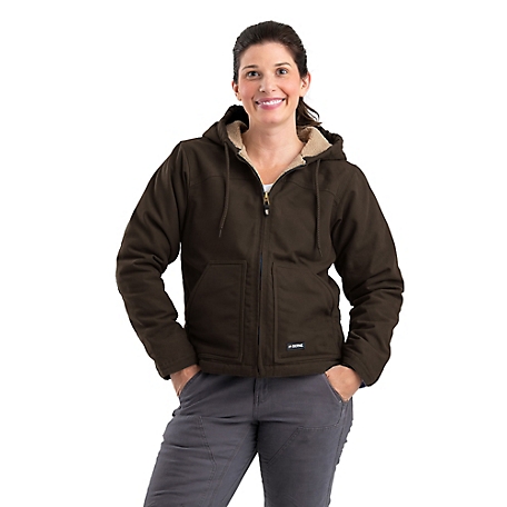 Berne Women's Softstone Duck Sherpa-Lined Hooded Jacket
