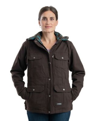 Berne Women's Softstone Duck Quilt Flannel-Lined Barn Coat