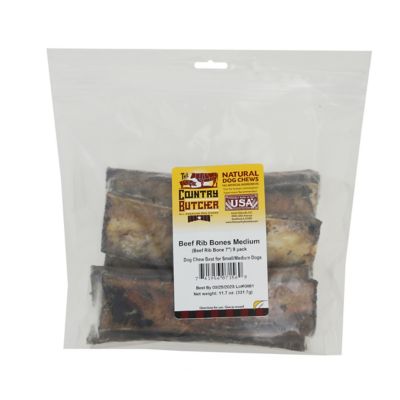 The Country Butcher 7 in. Beef Rib Bone Dog Chew Treats, 9 ct.