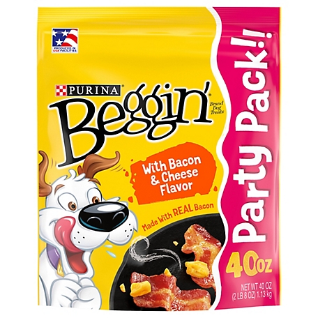 Purina Beggin' Purina Strips With Real Meat Dog Training Treats With Bacon and Cheese Flavors - 40 oz. Pouch