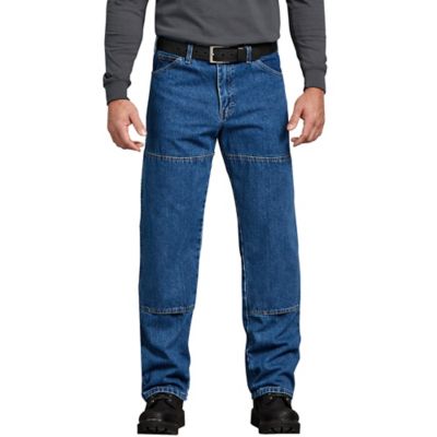 Dickies Men's Relaxed Fit Mid-Rise Workhorse Double-Knee Denim Jeans at ...