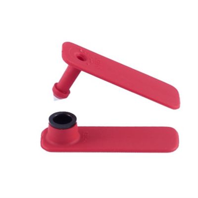 Image showing  SheepStar Blank ID Sheep and Goat Tags, 2 pc., Combo, Red, 25 pk.