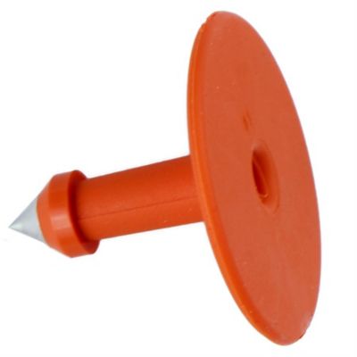 Image showing  All-American Blank Plastic Cattle ID Tags, Male Button, Orange, 25-Pack