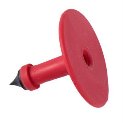 Image showing  All-American Blank Plastic Cattle ID Tags, Male Button, Red, 25-Pack