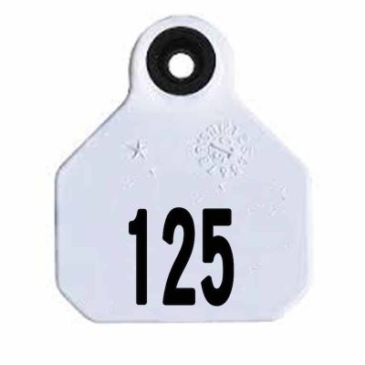 Y-TEX All-American Numbered ID Cattle Tags, 2 pc., 101-125, Mini, White, 25 pk., 6300101