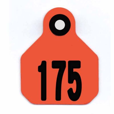 Y-TEX All-American Numbered ID Cattle Tags, 2 pc., 151-175, Mini, Orange, 25-Pack, 6302151