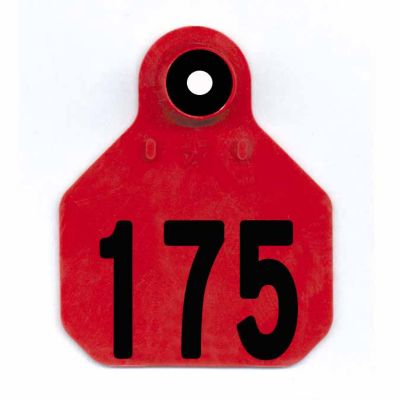 Y-TEX All-American Numbered ID Cattle Tags, 2 pc., 151-175, Mini, Red, 25-Pack, 6306151