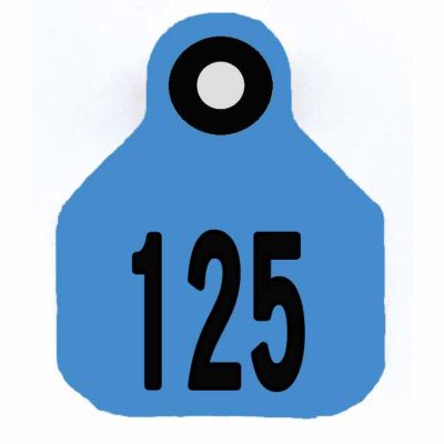 Y-TEX All-American Numbered ID Cattle Tags, 2 pc., 101-125, Mini, Blue, 25-Pack, 6308101