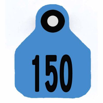 Y-TEX All-American Numbered ID Cattle Tags, 2 pc., 126-150, Mini, Blue, 25-Pack, 6308126