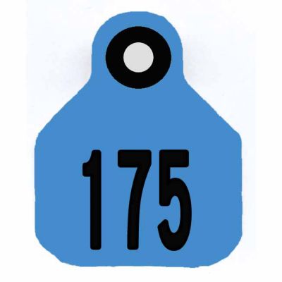 Y-TEX All-American Numbered ID Cattle Tags, 2 pc., 151-175, Mini, Blue, 25-Pack